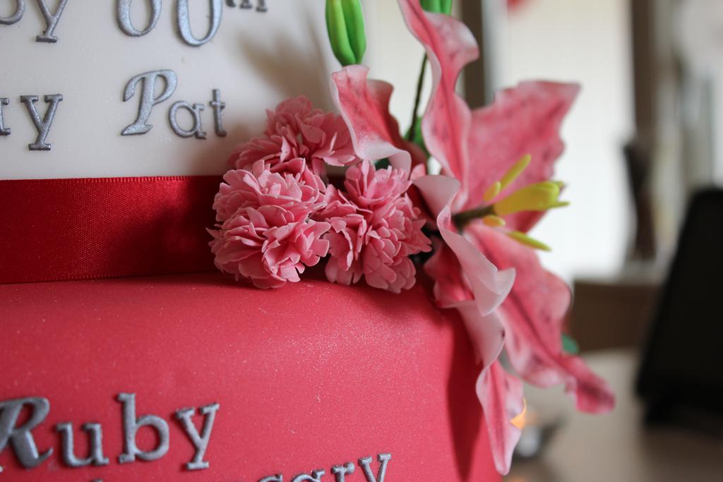 Carnation and lily cake