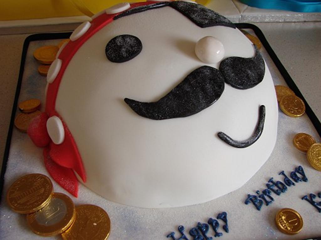 Pirate face celebration cake