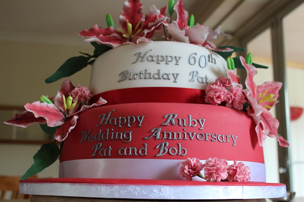Ruby wedding anniversary cake