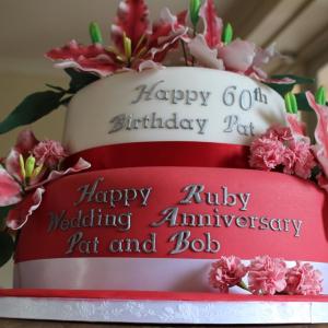 Ruby wedding anniversary cake