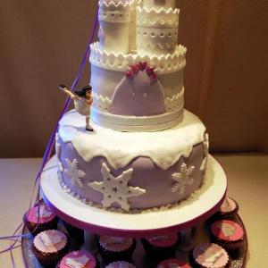 Winter castle celebration cake