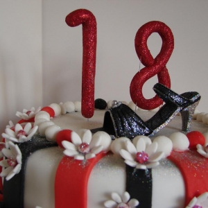 Black and red celebration cake (Copy)