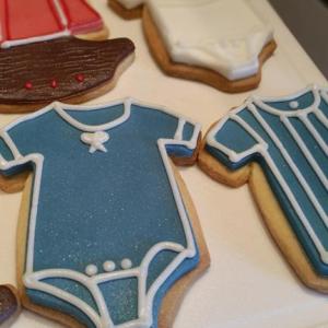 Blue baby grow cookies