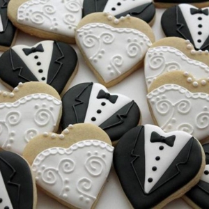 Bride and groom cookies