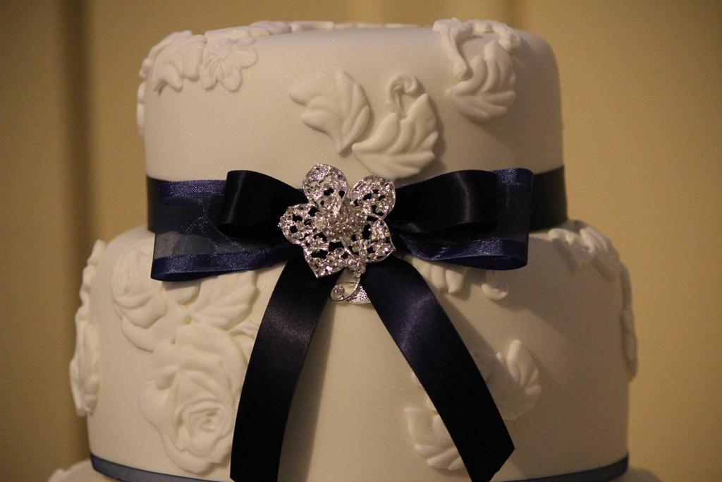 Navy vintage wedding cake