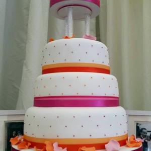 Orange and pink wedding cake (2)